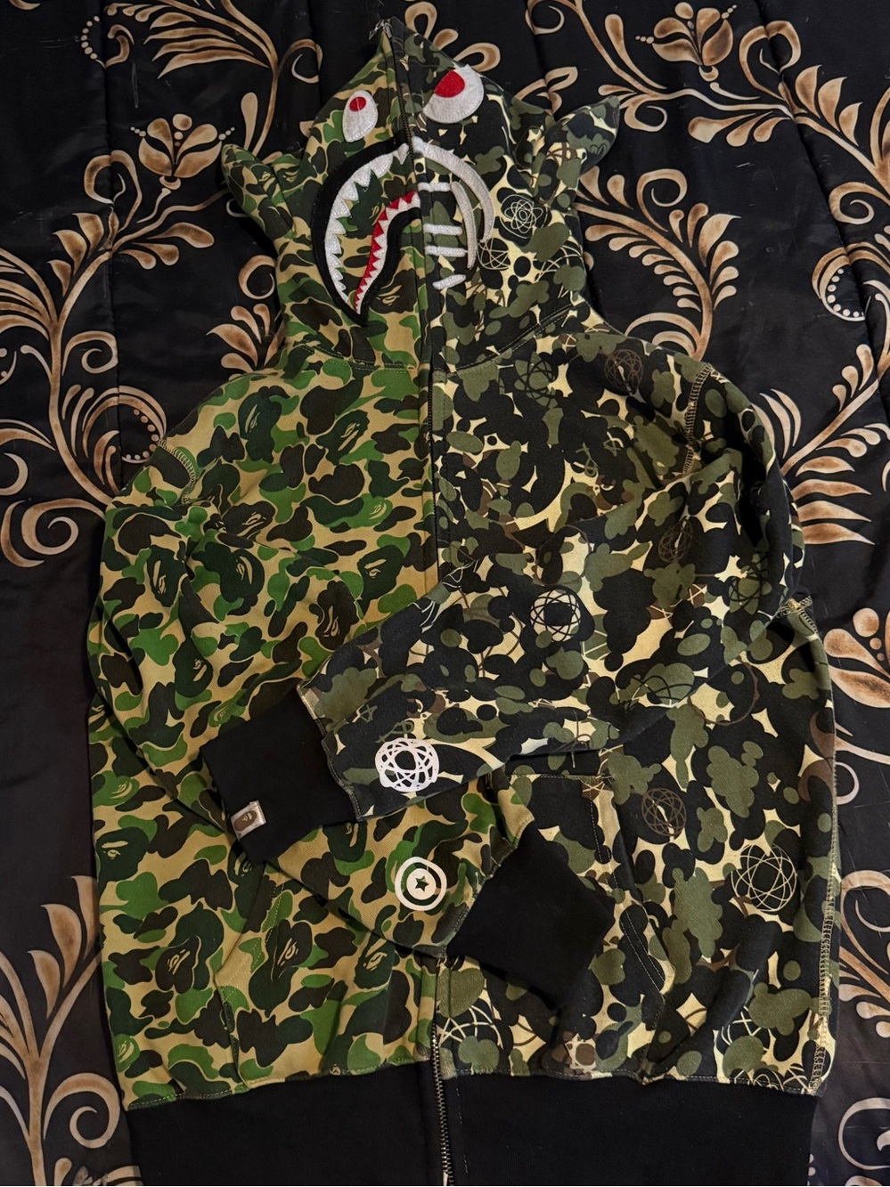 Bape Green Camo Shark Hoodie Jacket